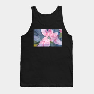 Poinsettia Watercolor Negative Painting Tank Top